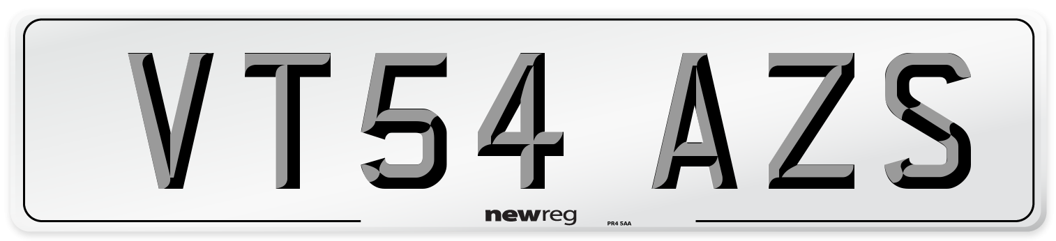 VT54 AZS Number Plate from New Reg